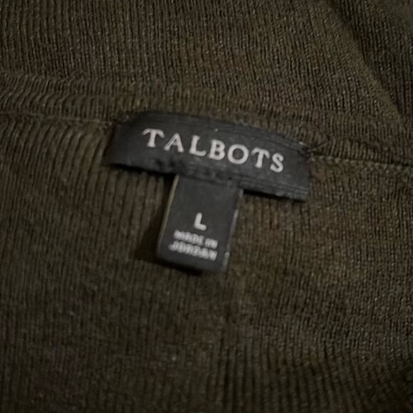TALBOTS vneck Forrest green sweater L - Picture 2 of 4